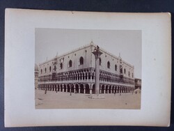 Velence – Dózse-palota (Palazzo Ducale) a Szent Márk téren, albumin / korai turistafotó c1890-1905
