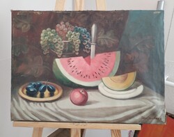 Simon János gyümölcs csendélet festmény  64x46 cm