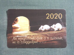 Kártyanaptár,Vallás,János idézet,egér,cica,macska, 2020  (5)