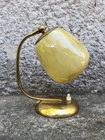 Art Deco réz asztali lámpa duplex champagne búra - Bauhaus retro vintage design