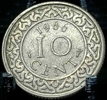 Suriname 10 cent, 1966 E14A5