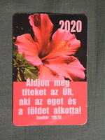 Kártyanaptár,Vallás,Zsoltár idézet,hibiszkusz virág,2020  (5)