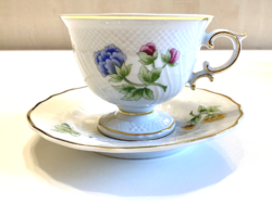 Új hollóházi hortenzia capuccino talpas csésze + csészealj