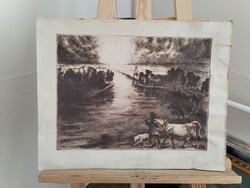Komjáti-Wanyerka Gyula  49x39 cm viseltes állapotban