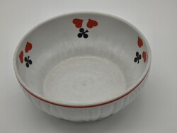 Zsolnay póker mintás ritka 20cm pogácsás tál, pörköltes, levesestál