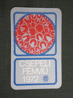 Kártyanaptár,Csepel fémmű,Budapest, 1972  (5)