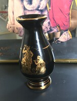 Ciprusi kerámia váza  Meonis Vintage – 24K aranyozás 12 cm magas retró