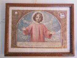 SZENTKÉP - EMLÉK - 1916 - ból - 32 x 25 cm - KERETEZVE - ÜVEGEZVE  - OSZTRÁK - HIBÁTLAN