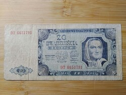 Lengyelország, 20 Zloty, Zlotych, 1948-ból