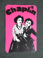 Kártyanaptár,Veszprém,MOKÉP,mozi,Charlie Chaplin,grafikai, 1977   (5)
