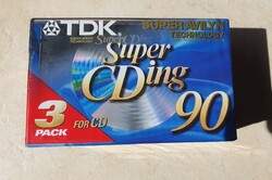 3 db új TDK SA90 Super CDing kazetta bontatlan csomagolásban