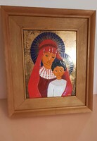 Stekly Zsuzsa "Madonna" tűzzománc kép