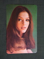 Kártyanaptár,Lady Camea kozmetika,Chemolimpex,Budapest,női modell, 1977   (5)