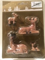 SZOBOR - 4 db - ŐZIKÉK - ÚJ - 7 x 6 x 3 cm - LEGKISEBB - 2 x 2 x 2 cm - KERÁMIA - NÉMET - HIBÁTLAN