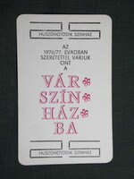 Kártyanaptár,Budapest,Huszonötödik színház,várszínház, 1976   (5)