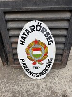 Extremely Rare Hungarian Border Guard Command “FEP” Large Enamel Sign