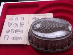 1893-as cukrászati/szakács sütőformák kellékek árjegyzéke óriási hal pástétom formával