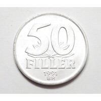 Magyarország,50 fillér 1991 aUNC+ aluminium