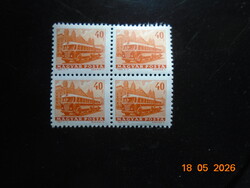 1963 Postatiszta,Közlekedés és hírközlés-Ikarusz autóbusz pótkocsival-Légrády Sándor,négyes blokk