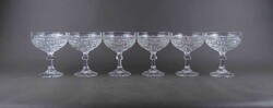 2A407 Elegáns talpas pezsgős csiszolt üveg pohár készlet 6 darab 13 cm