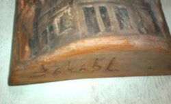 Jakab L. fali kép, Sopron 28 x 13 cm