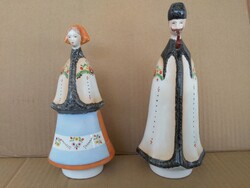 Aquincum porcelán pár. Hibátlan, kézzel festett. 18 cm.