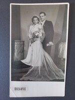 Régi esküvői fotó-képeslap 1951 Budapest Rozgonyi