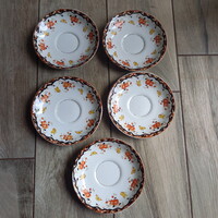 5  darab csodás régi porcelán kistányér/csésze alátét (14 cm)