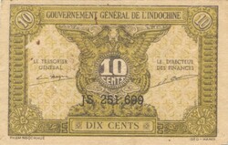 10 cent cents 1942 Francia Indokína Katonai