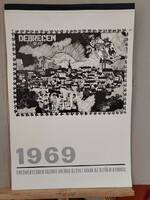 (K) Ritkaság Szabó László 13 linómetszete 1969 Alföldi Nyomda naptárban!