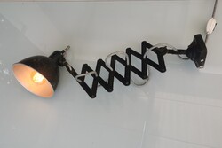 Bauhaus olló karos műhely lámpa gömbcsuklós Christian Dell? harmonika ollós loft industrial