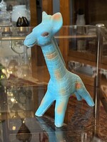 KÉK SZÍNŰ ZSIRÁF, GUMI, MŰANYAG GYEREK JÁTÉK ÁLLAT FIGURA 17 CM