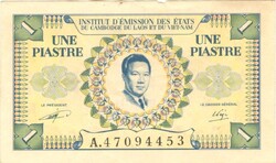 1 piaszter piastre 1953-54 Francia Indokína 2.
