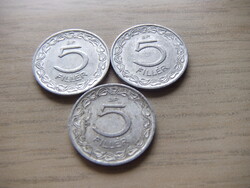 5  Fillér  1961  A képen látható állapotban 3 db egyben