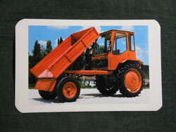 Kártyanaptár,Agroker Agrotröszt Budapest,Harkov T16 platós traktor munkagép, 1981   (5)