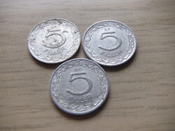 5  Fillér  1965  A képen látható állapotban 3 db egyben