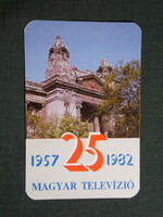 Kártyanaptár,25 éves Magyar televízió, 1982   (5)