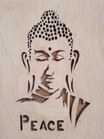 Faragott Fa Buddha Kép