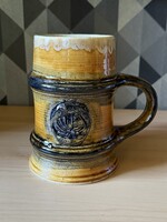 Zsolnay Fürtös György tervezte pirogránit sörös korsó
