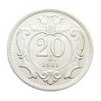Ausztria,20 heller 1911 aUNC+ nikkel