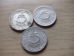 5  Fillér  1962  A képen látható állapotban 3 db egyben