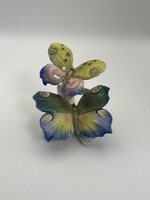 Karl Ens Volkstedt kézzel festett porcelán pillangó figura, zöld szélmalom jelzéssel (1919–1945)