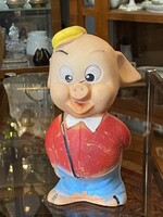 PORKY PIG, MALAC MESE FIGURA, GUMI, MŰANYAG GYEREK JÁTÉK 23.5 CM