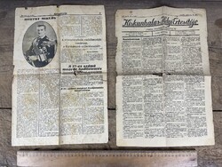 -AX477- Régi újság Kiskunhalas Helyi Értesítője 1937 Magyarország 1944 Horthy jazz bank reklám lap