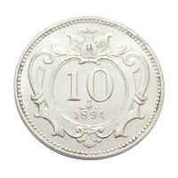 Ausztria,10 heller 1894 EF+ nikkel