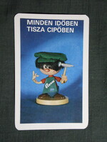 Kártyanaptár,Tizsa cipőgyár,Martfű,reklám figura, 1982   (5)