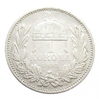Magyarország,1 korona 1892 F ezüst 5g835