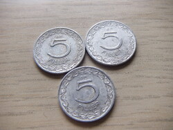 5  Fillér  1963  A képen látható állapotban 3 db egyben