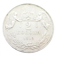 Magyarország,2 korona 1912 EF+ ezüst 10g835