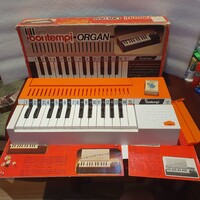 Retro Bontempi tanuló orgona zongora kottákal útmutatóval szintetizátor működik a5